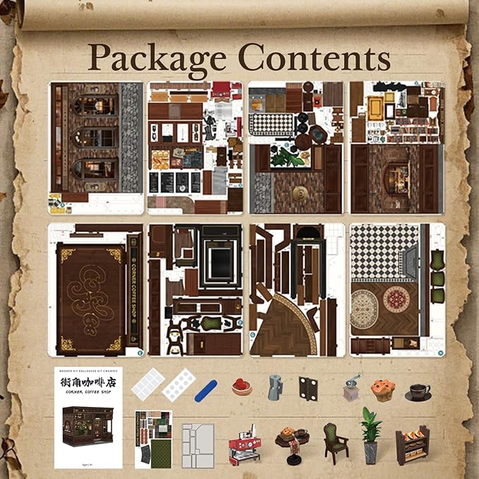 Wooden Puzzles for Adults, 294 Pieces, Tiny House Booknook Craft Bookshelf Decor Mini Scale Model